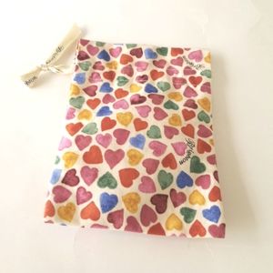 Brighton Jewelry Pouch Drawstring Gift Bag Colorful Hearts Pattern